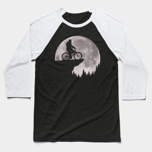 Bigfoot Riding Bike Baseball T-Shirt